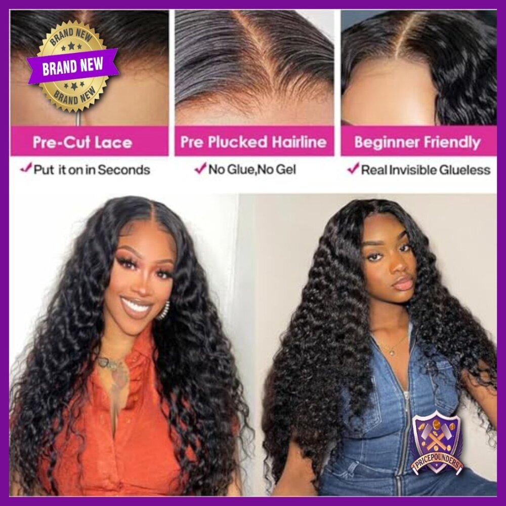 Glueless Human Hair Wig 22 Inch Deep Wave 5x5 HD Lace Closure - Picture 4 of 6
